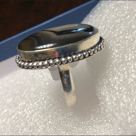 Silver Brown Agate Ring - Picture 4 of 5